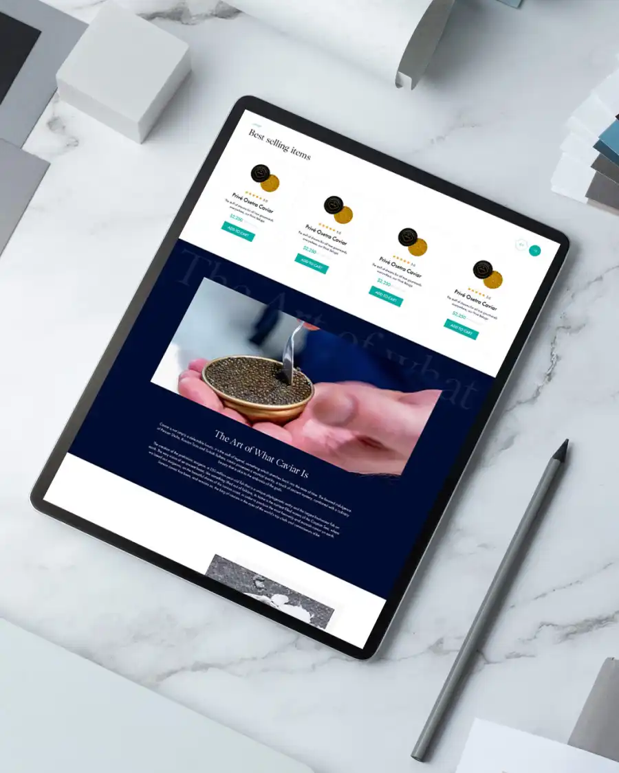 Caspian Caviar website redesign services